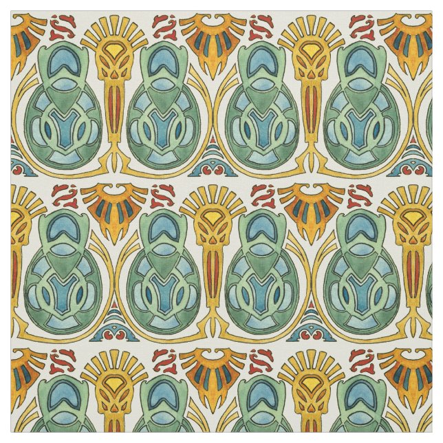 Vintage Arts And Crafts Style 1907 Pattern Fabric (Swatch)