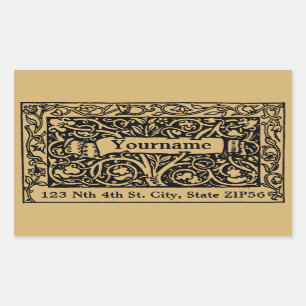 Vintage Arts And Crafts Style Name Label Template