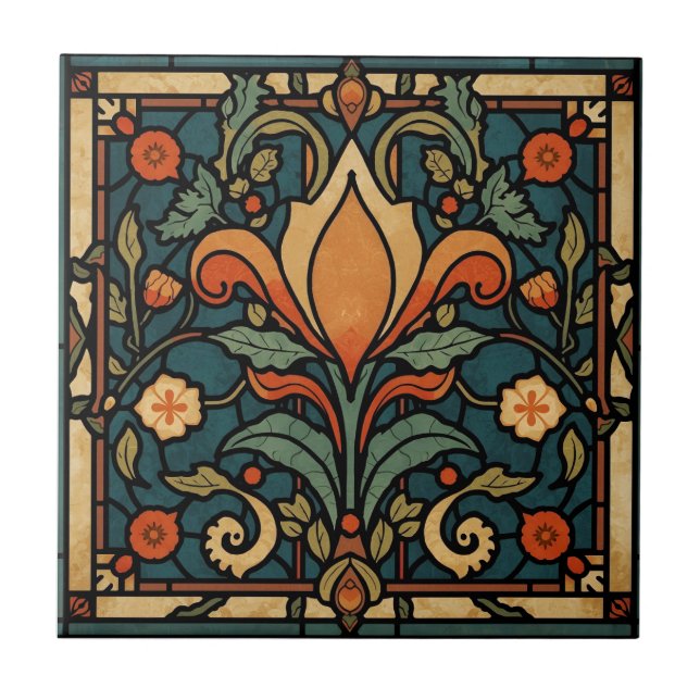 Vintage Arts & Crafts Craftsman, Mission Style  Tile (Front)