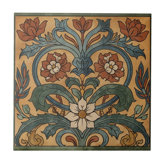 Vintage Arts & Crafts Craftsman, Mission Style  Tile (Front)