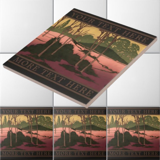 Vintage Arts & Crafts Style Landscape Frieze Tile (Creator Uploaded)
