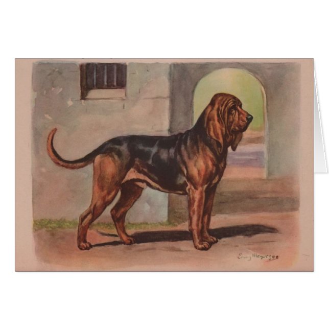 Vintage Artwork - Bloodhound Dog, (Front Horizontal)