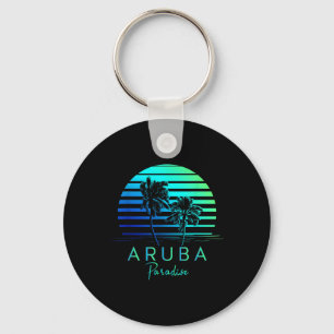 Vintage Aruba Beach Vibes Vacation Souvenir  Key Ring