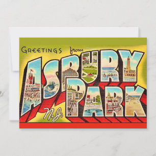 Vintage Asbury Park NJ 5x7 Big Postcard