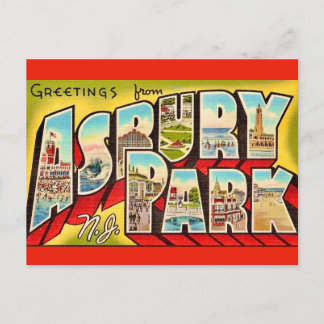 Vintage Asbury Park NJ Greetings Postcard