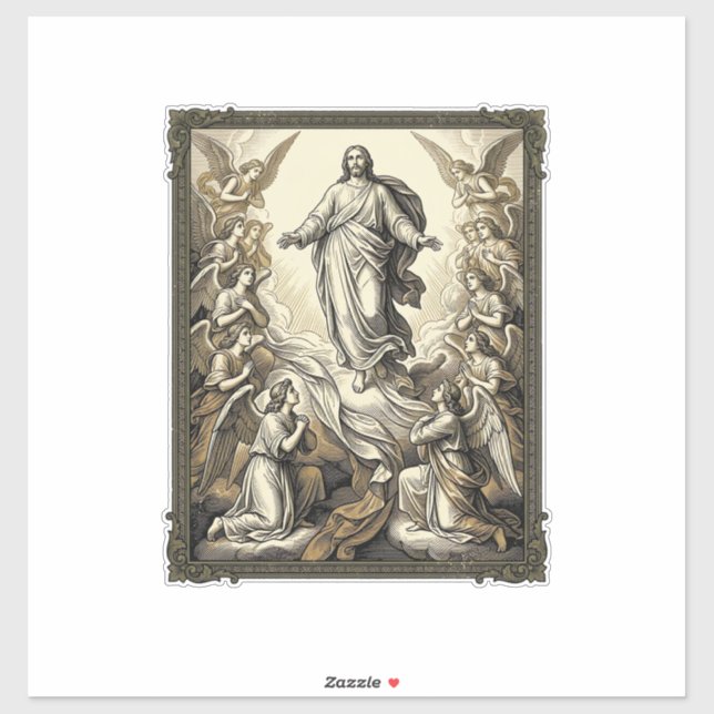 Vintage Ascension Angel Engraving Vector Art_1 (Sheet)