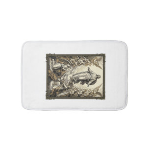 Vintage Ascension Angel Engraving Vector Art_1 Bath Mat