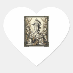 Vintage Ascension Angel Engraving Vector Art_1 Heart Sticker