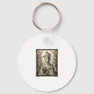Vintage Ascension Angel Engraving Vector Art_1 Key Ring
