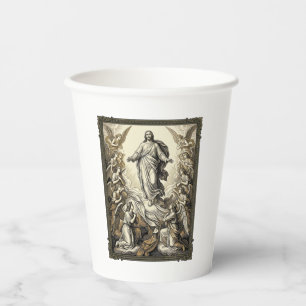 Vintage Ascension Angel Engraving Vector Art_1 Paper Cups