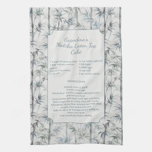 Vintage Asian Bamboo Recipe Tea Towel