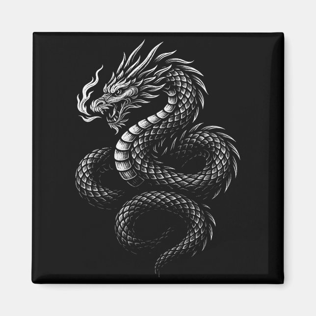 Vintage Asian Dragon  Magnet (Front)