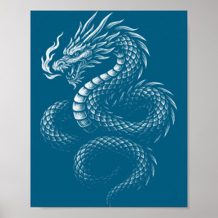 Vintage Asian Dragon Poster