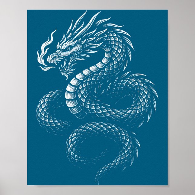 Vintage Asian Dragon  Poster (Front)