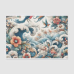 Vintage Asian Inspired Watercolor Floral Waves  Tissue Paper<br><div class="desc">These Vintage Asian Inspired Watercolor Floral Tissue Paper Sheets are designed specifically for Crafting,  Decoupage and Junk Journalling. Please visit my "Vintage Inspired Watercolor Florals" collection for more floral inspiration. Thank you for visiting and shopping my store! All My Love,  Fluid,  Digital,  Dotted & Graphic Arts</div>