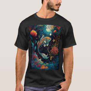 Vintage Asian Japanese Koi Carp Nishikigoi Koi Fis T-Shirt