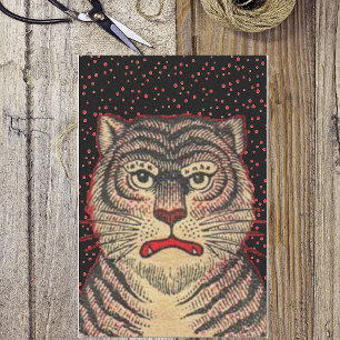 Vintage Asian Striped Fierce Tiger Tissue Paper