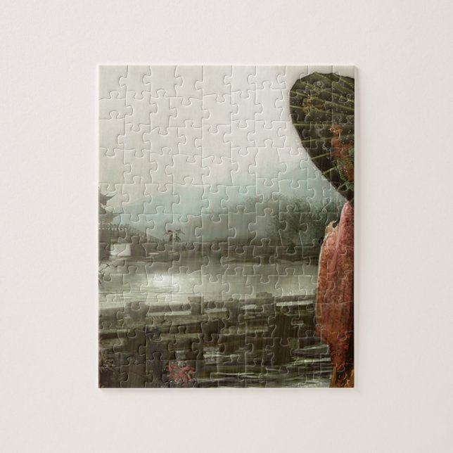 Vintage Asian Woman in Traditional Attire Jigsaw Puzzle (Vertical)