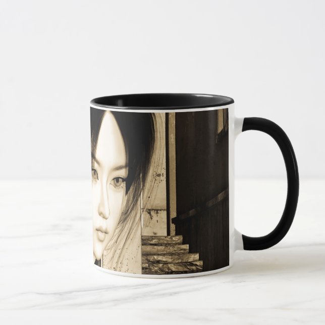 Vintage Asian Woman Portrait Art Mug (Right)