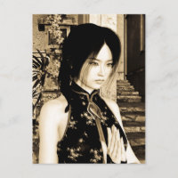 Vintage Asian Woman Portrait Art