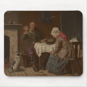 Vintage Asking a Blessing Lithograph Mouse Pad