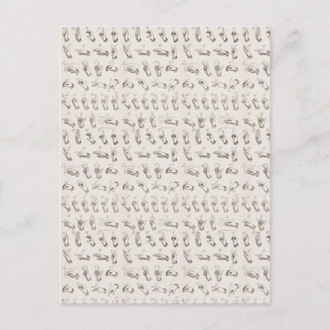 Vintage ASL Sign Language Christmas Gift Postcard (Front)