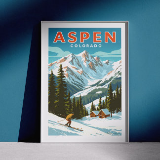 Vintage Aspen Colorado Poster