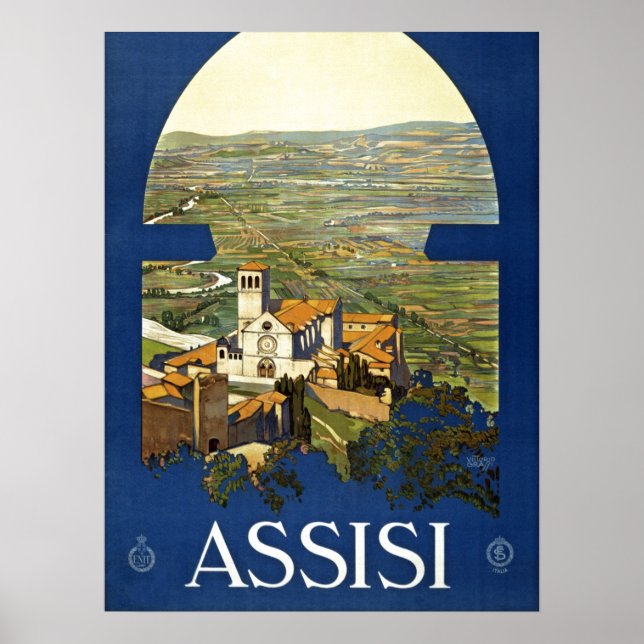 Vintage Assisi Italy Travel Tourism Advertisement Poster (Front)