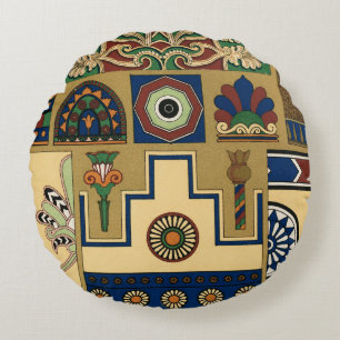 Vintage Assyrian Sun Round Cushion