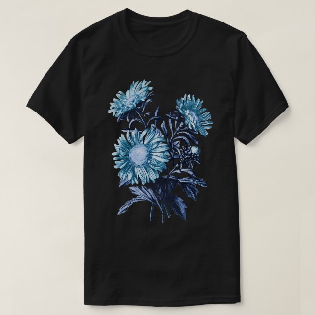 Vintage Aster Flowers T-Shirt (Design Front)