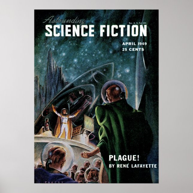 Vintage Astonishing Science Fiction Pulp Stories Poster (Front)