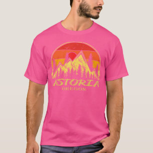 Vintage Astoria Oregon Or Mountains Hike Hiking So T-Shirt