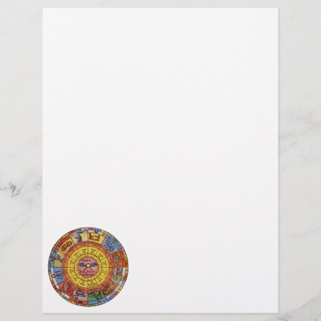 Vintage Astrology, Antique Celestial Zodiac Wheel Flyer (Front)
