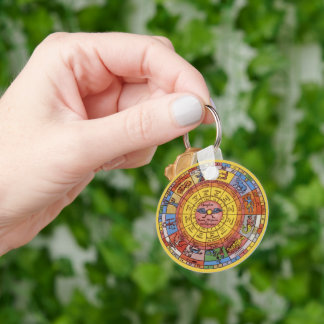 Vintage Astrology, Antique Celestial Zodiac Wheel Key Ring