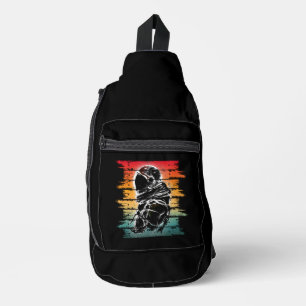Vintage Astronaut Black And White Sling Bag