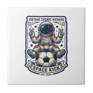 Vintage Astronaut Soccer Peace Sign Shirt Design_1 Tile