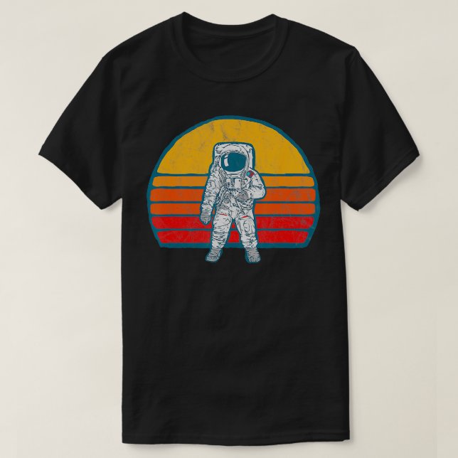 Vintage Astronaut Space  Retro 80s Throwback  T-Shirt (Design Front)