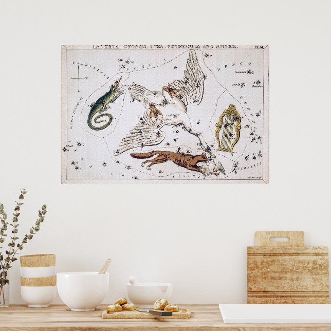 Vintage Astronomical Celestial Map Poster (Kitchen)