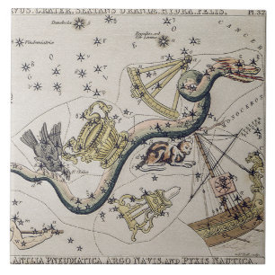 Vintage Astronomical Map Tile