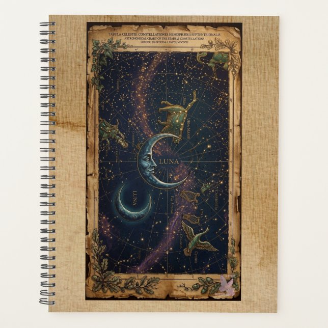 Vintage Astronomical Star Chart Celestial Antique  Planner (Front)
