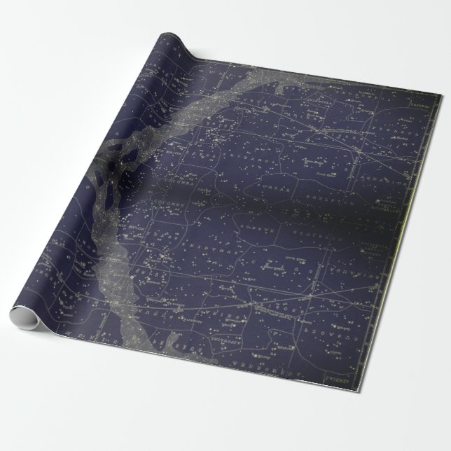 Vintage Astronomical Wrapping Paper (Unrolled)