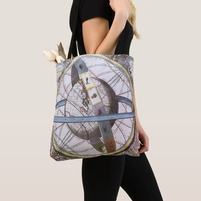 Vintage Astronomy, Celestial by Andreas Cellarius Tote Bag (Close Up)