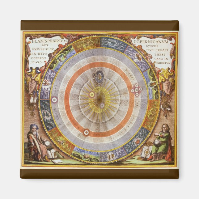 Vintage Astronomy Celestial Copernican Planisphere Magnet (Front)