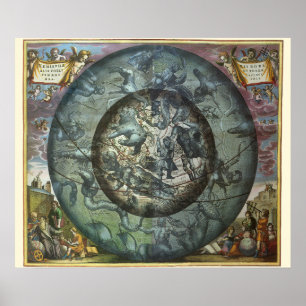 Vintage Astronomy Celestial Northern Constellation Poster