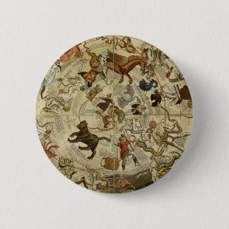 Vintage Astronomy, Celestial Sky Map Star Chart 6 Cm Round Badge