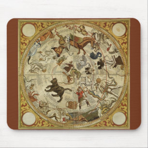 Vintage Astronomy, Celestial Sky Map Star Chart Mouse Pad