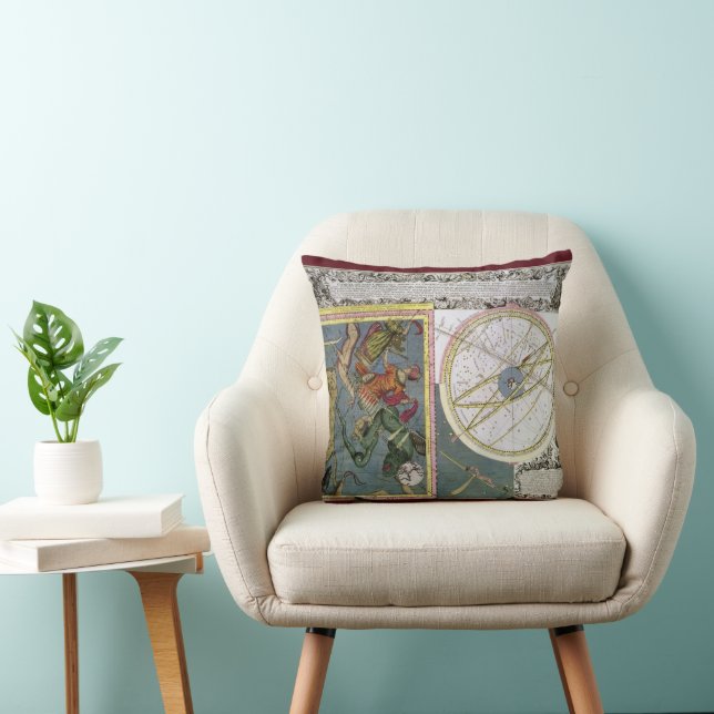 Vintage Astronomy, Comet Path by Matthaeus Seutter Cushion (Chair)
