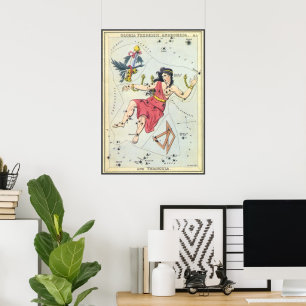 Vintage Astronomy, Constellation Stars, Andromeda Poster