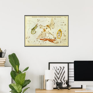 Vintage Astronomy, Constellations Stars Chart Map