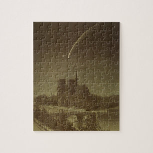 Vintage Astronomy, Donati Comet over Paris, 1858 Jigsaw Puzzle